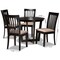 Baxton Studio Nellie Sand Upholstered and Dark Brown Wood 5-Piece Dining Set 169-9397-10898 - alternate 8
